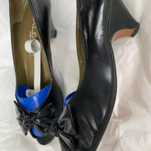 Vintage Calderone Open Toes black shoes Sz 8 - Picture 3 of 6